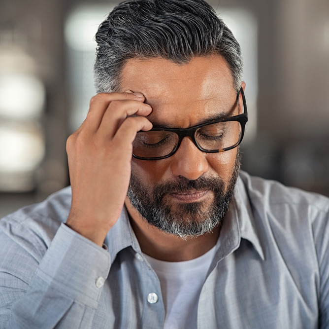 Man suffering fatigue